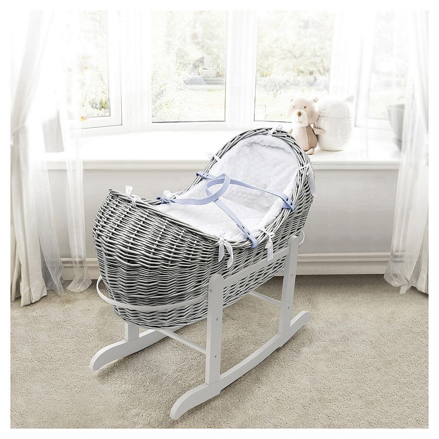 NEW Kinder Valley Snooze Pod Moses Basket & Stand Grey & White eBay